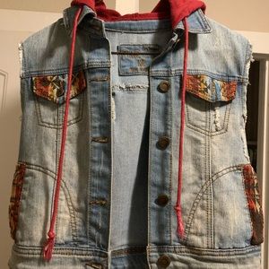 Aztec Jean Jacket Vest